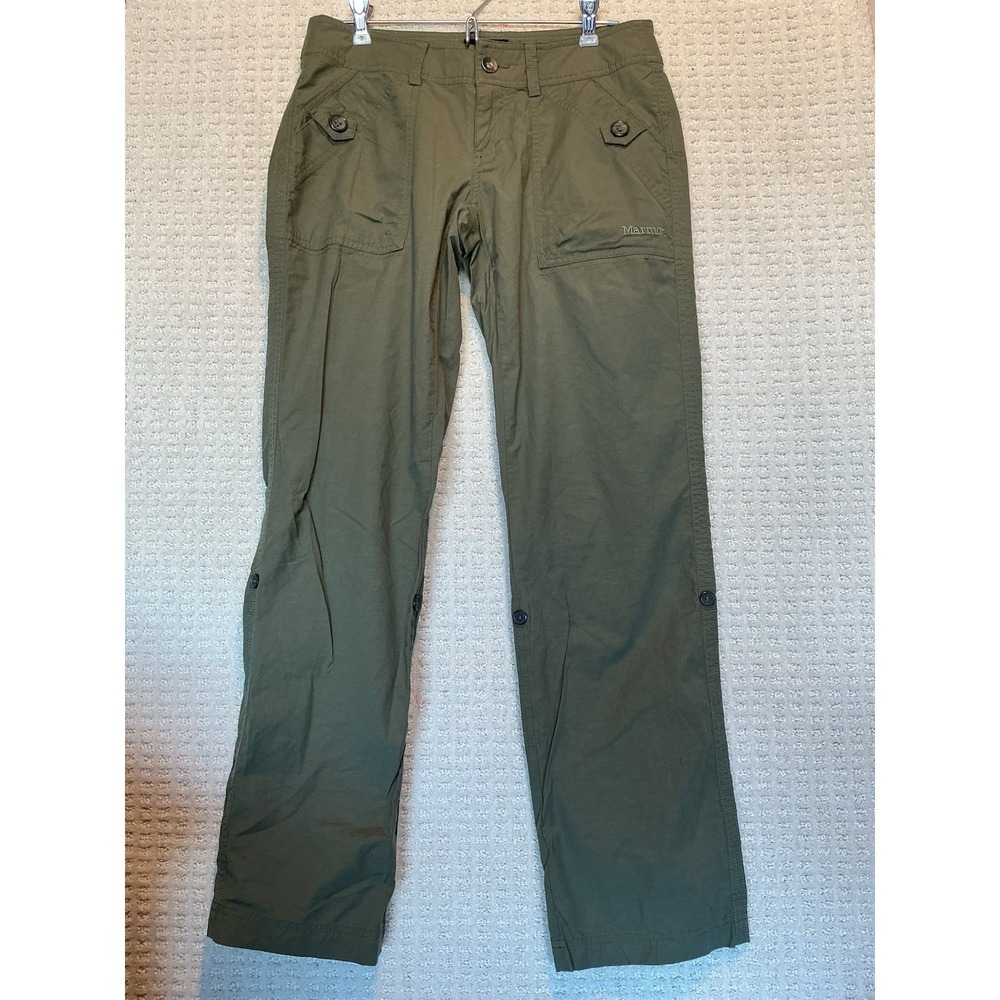 Marmot Jinny Hiking Pants Olive Green Roll Tabs‎ Legs 6 Style 156630
